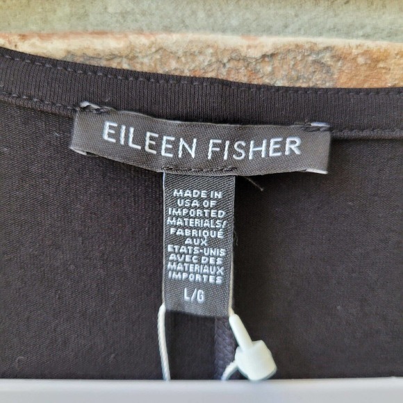 Eileen Fisher Women's Black Viscose Jersey Calf Length Dress Size Large NEW - Picture 3 of 5